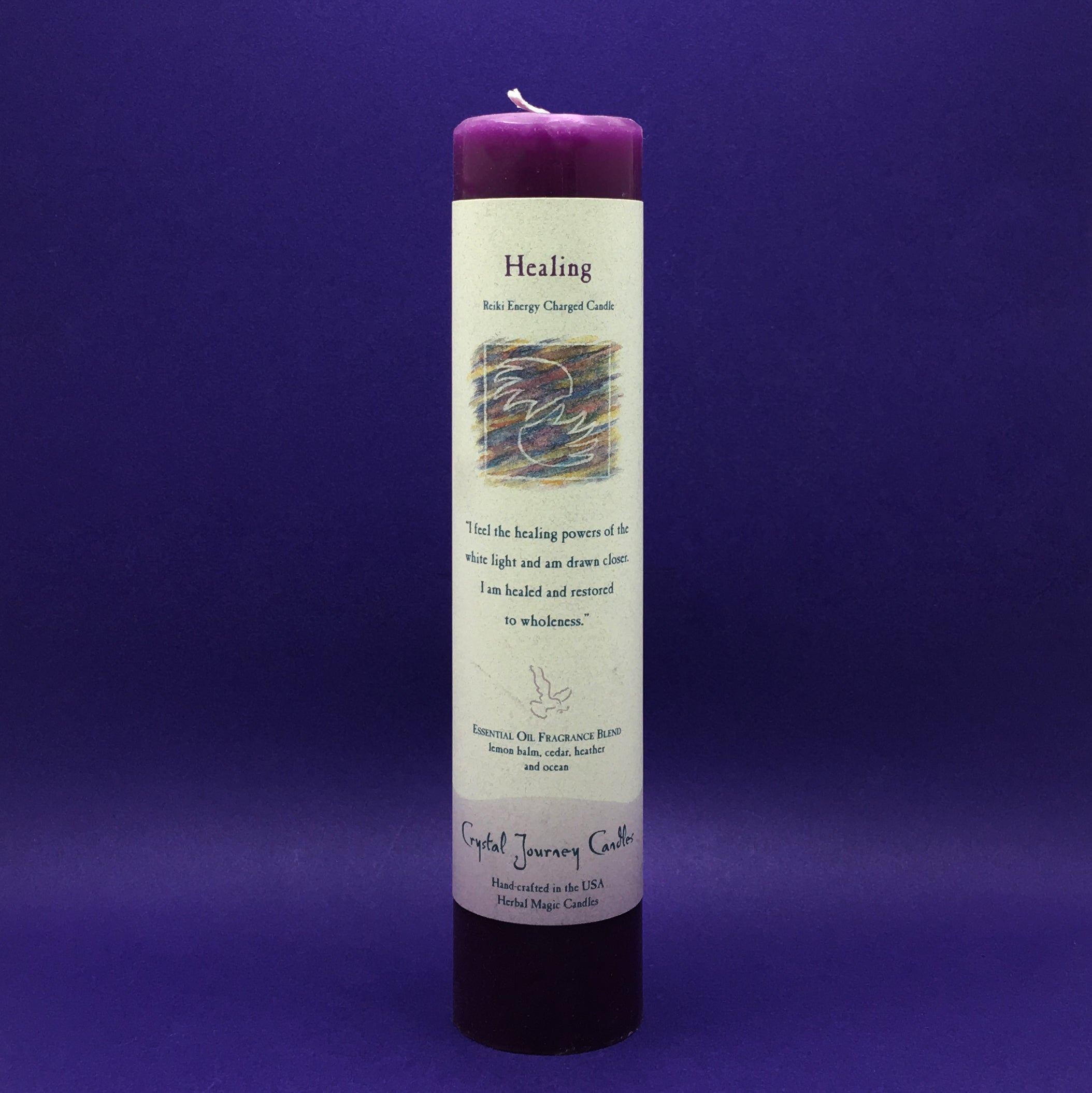 Healing - Reiki Energy Charged Pillar Candle (Purple) - Happy Soul Online